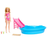 Barbie Con Piscina  y Deslizador